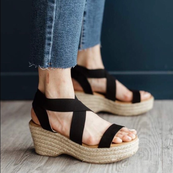 New low wedge espadrilles with elastic 8 left - Picture 7 of 9